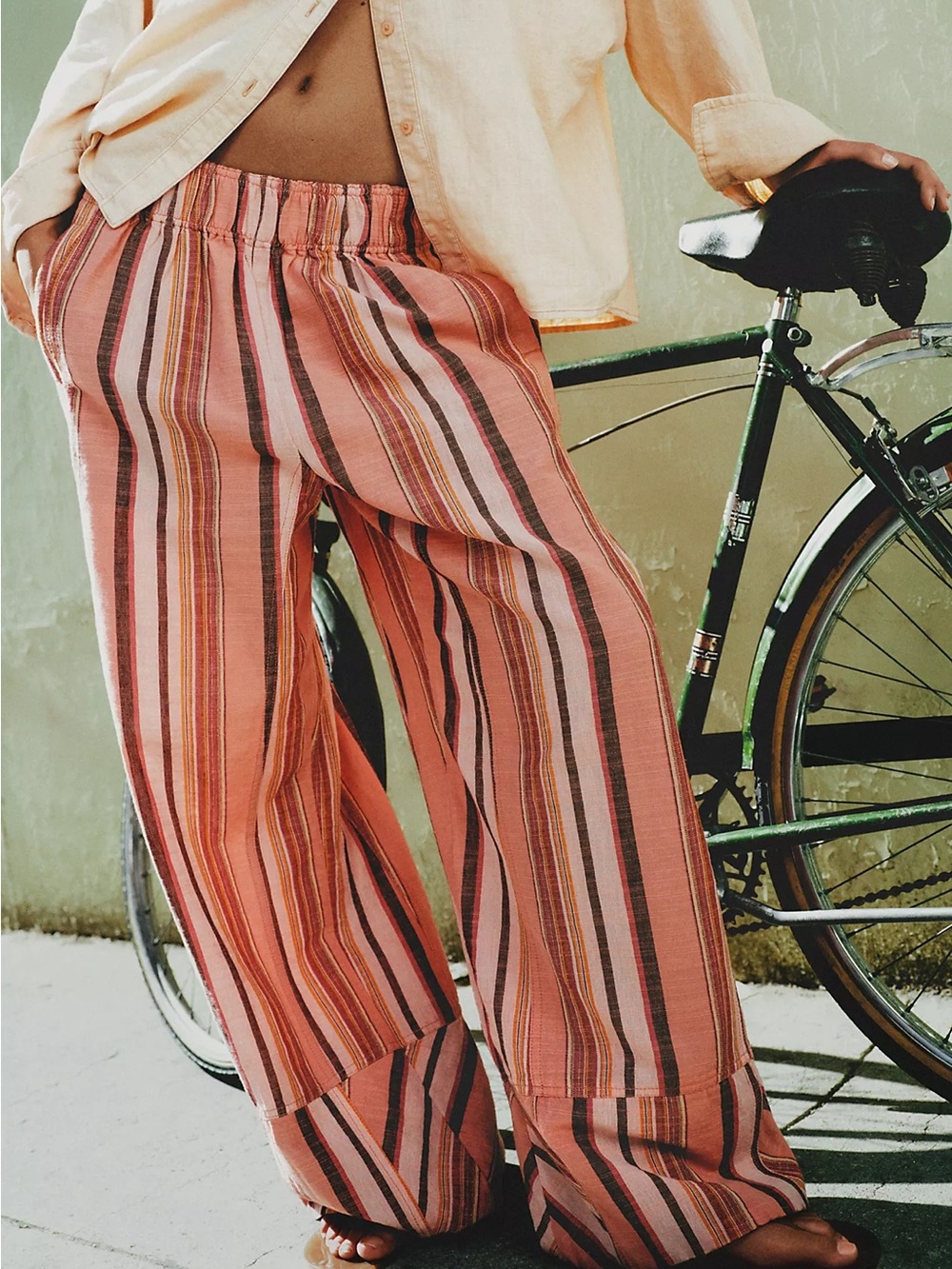 Day's End Linen Striped Pull-On Pants - Picture 1 of 4